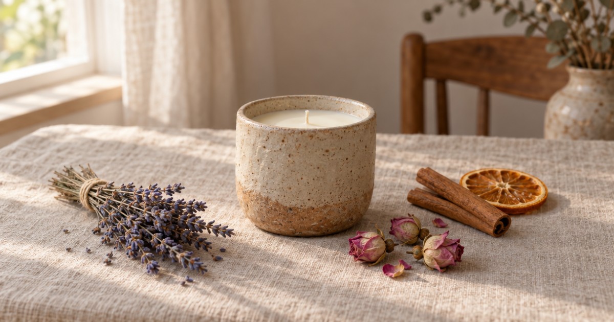 Dried flowers in a candle: beauty that burns at 180 °C