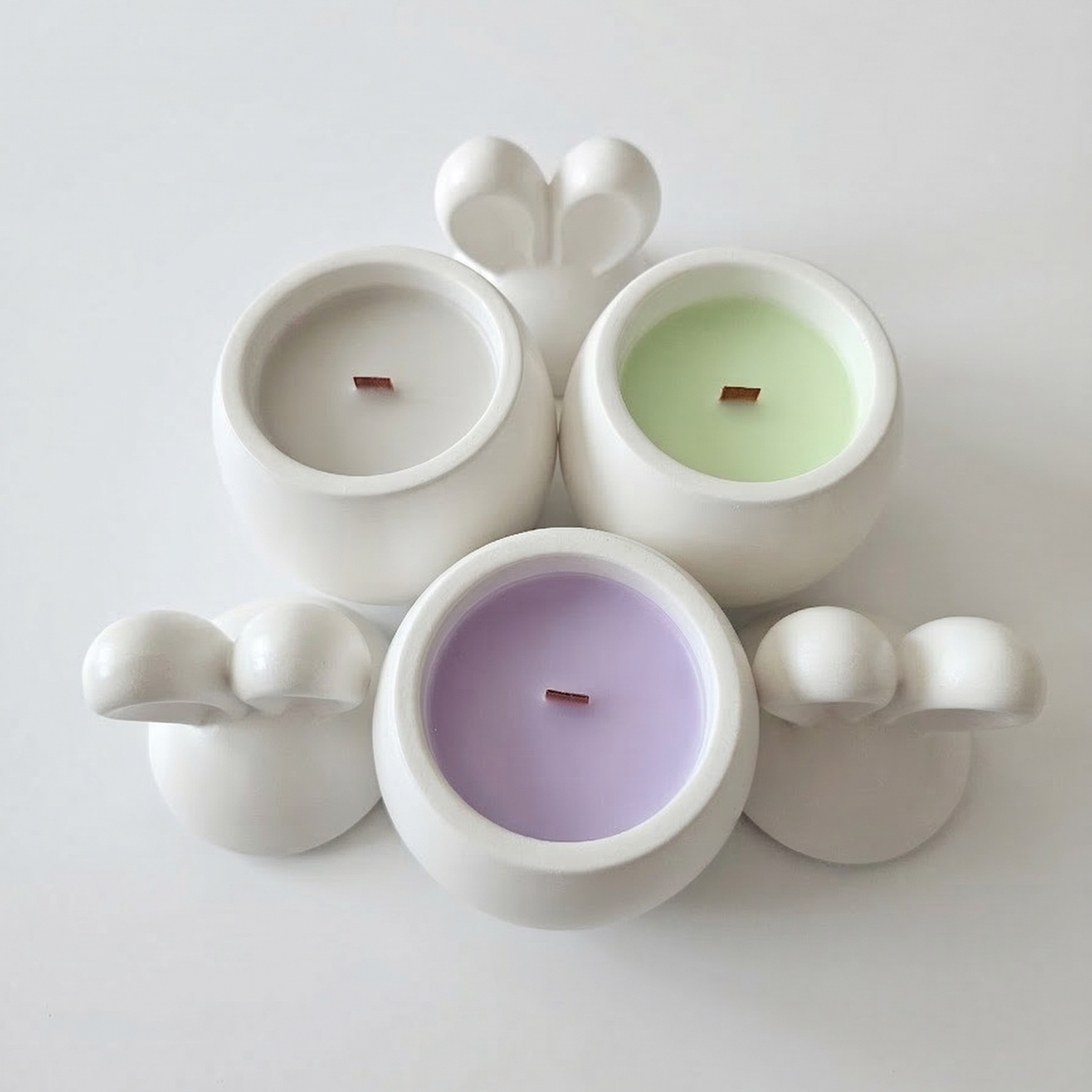 Drobec Candle - White / Plum, Rhubarb