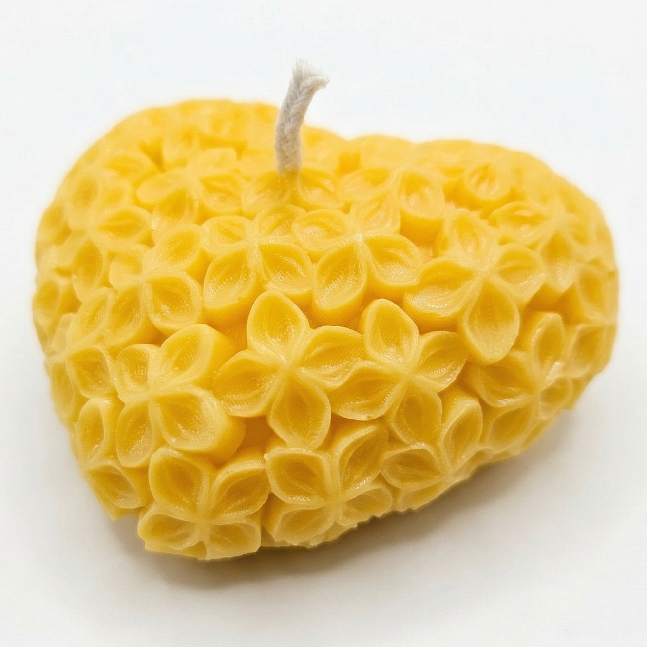Decorative Candle Blooming Heart - Gray / Vanilla