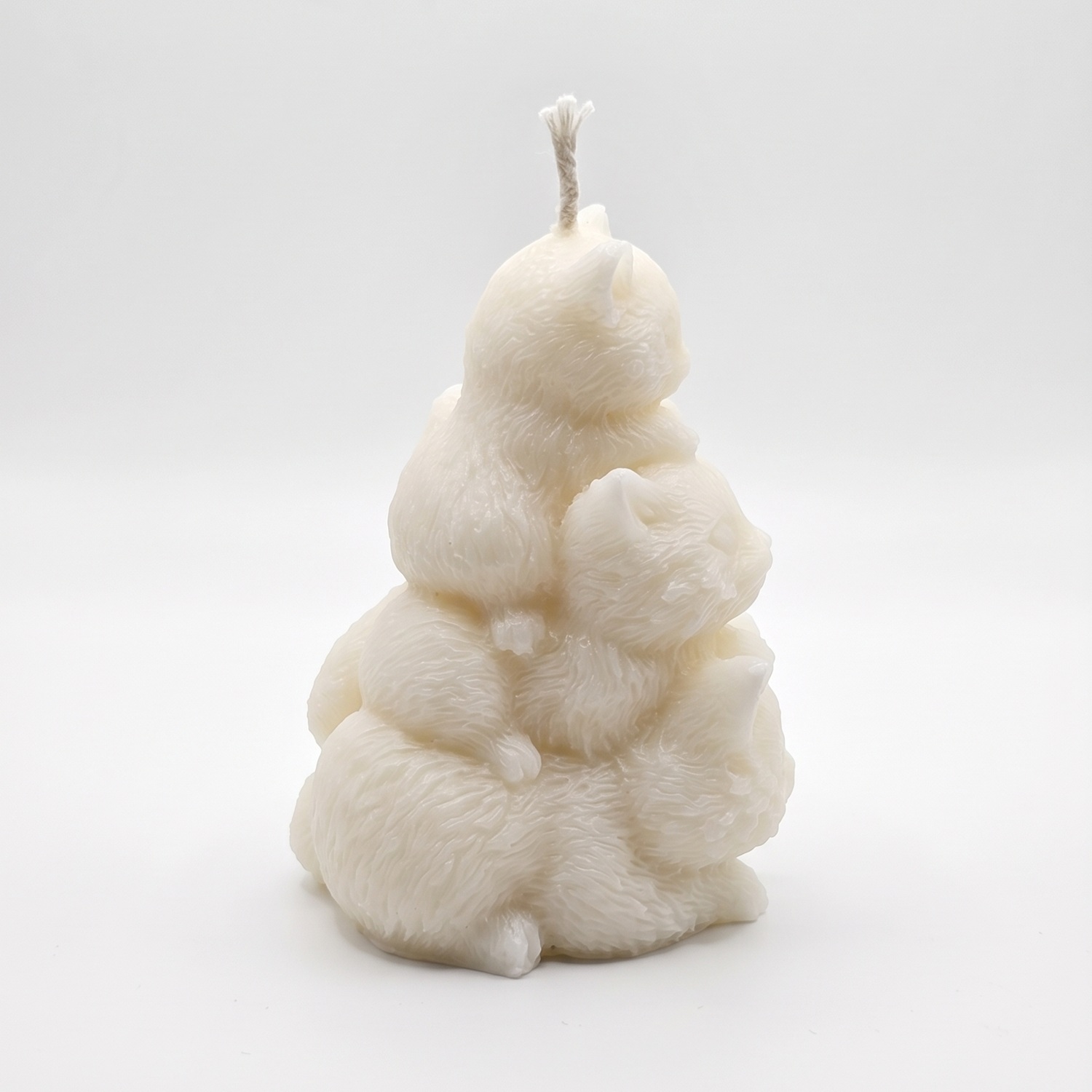 Candle Three Kittens - White / Coconut