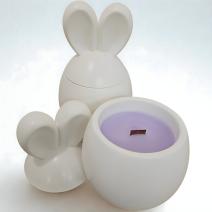 Bunny Candle - White / Plum Rhubarb