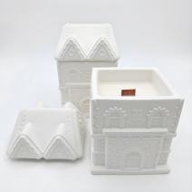 Medium House Candle - White / Coconut Island