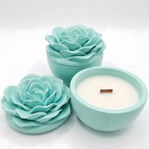 Azur Flower Candle - Turquoise / Vanilla