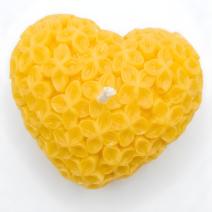 Decorative candle Blooming heart - Yellow / Lime, Basil, Mandarin