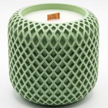Candle Mosaic - Green / White / Wild Plum, Rose, Patchouli