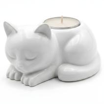 Design Candle Holder Cat – White