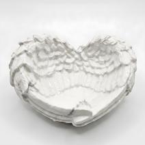 Designer candle holder and tray Wings - White / Silver