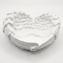 Designer candle holder and tray Wings - White