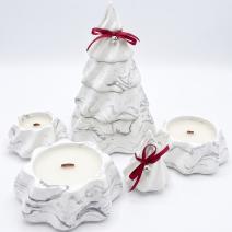 Candle Christmas Tree - White / Silver / Winter Magic, Gingerbread, Christmas Pastry