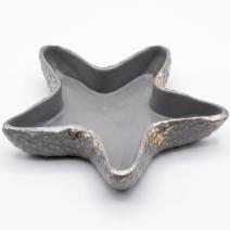 Designer Starfish Bowl - Grey / Gold