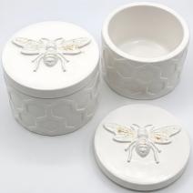Bee Container - White / Gold