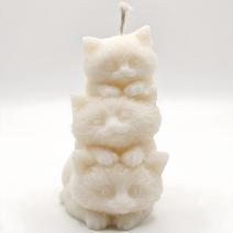 Candle Three Kittens - White / Coconut