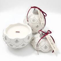 Christmas Bauble Enchanted Candle - White / Silver / Winter Magic
