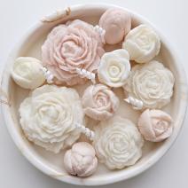 Candle Blooming Marble - White / Gold / Lime, Basil, Mandarin