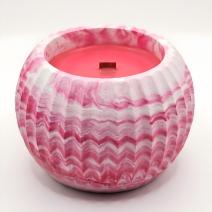 Line Candle - Pink, White / Cherry