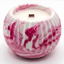 Line Candle - Pink, White / Coconut Island