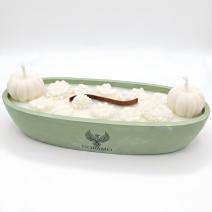Candle Autumn Garden - Green / White / Apple Strudel