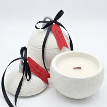 Candle Christmas Bauble Classic MINI - White / Silver / Winter Magic