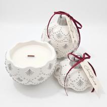 Candle Christmas Bauble Enchanted MINI - White / Silver / Winter Magic / MINI