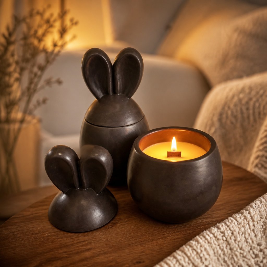 Sweet Bunny Candle - Brown / Lime, Mango