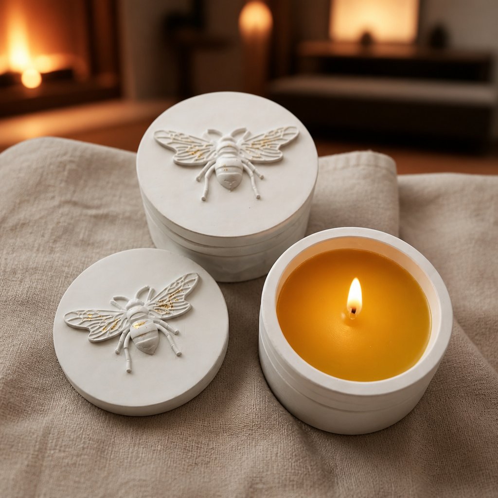 Bee Candle - White / Spiced Orange