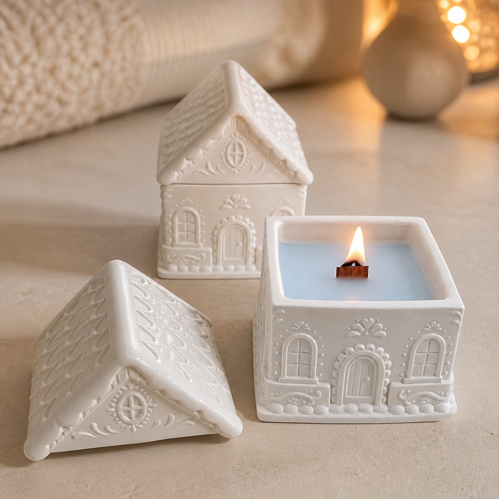 Candle Little House - White / Cotton