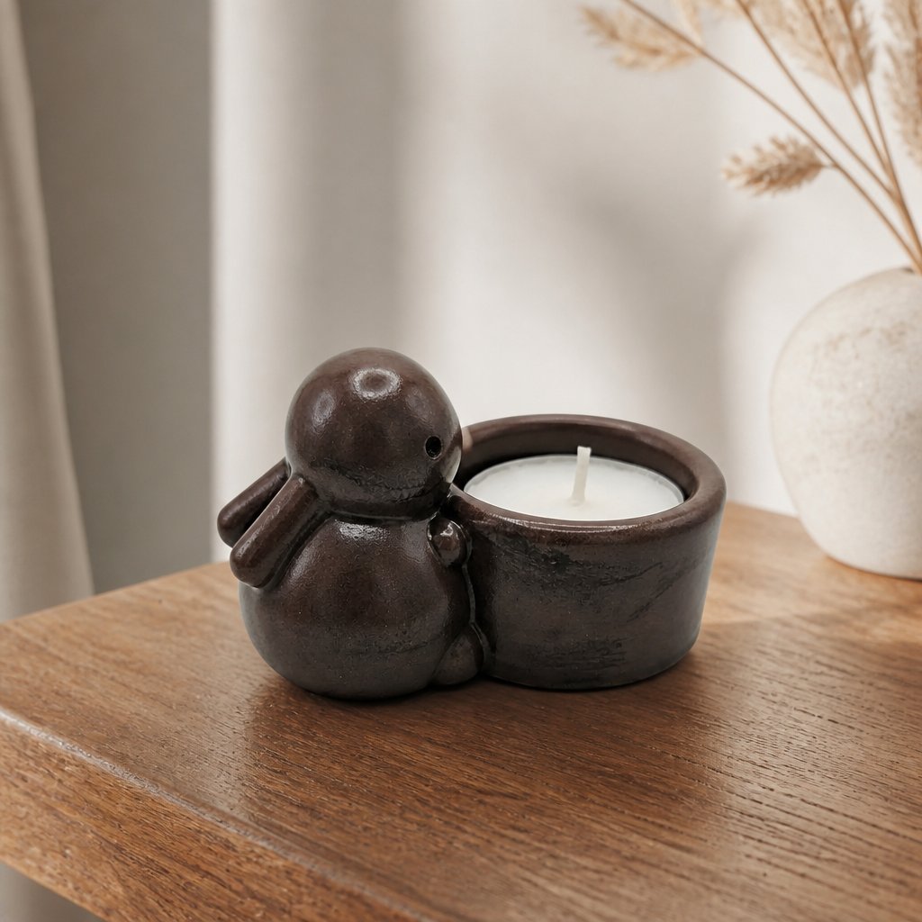 Multifunctional Bunny Candle Holder - Brown
