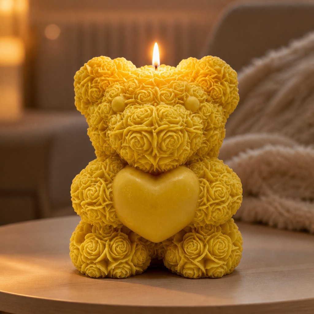 Candle Maxi Bear - Yellow / Lime, Basil, Mandarin
