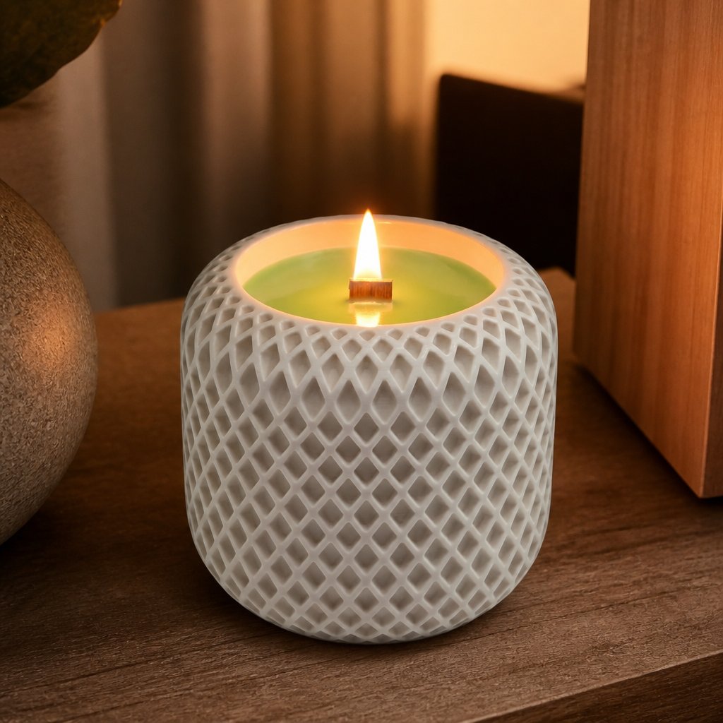 Candle Mosaic - White / Neon Green / Apple, Cinnamon
