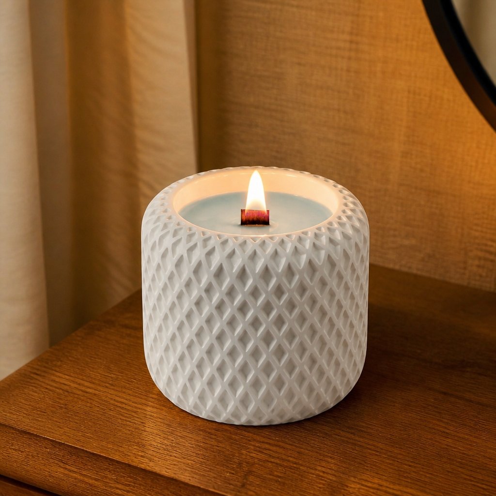 Candle Mosaic - White / Light Blue / Bamboo, Cucumber