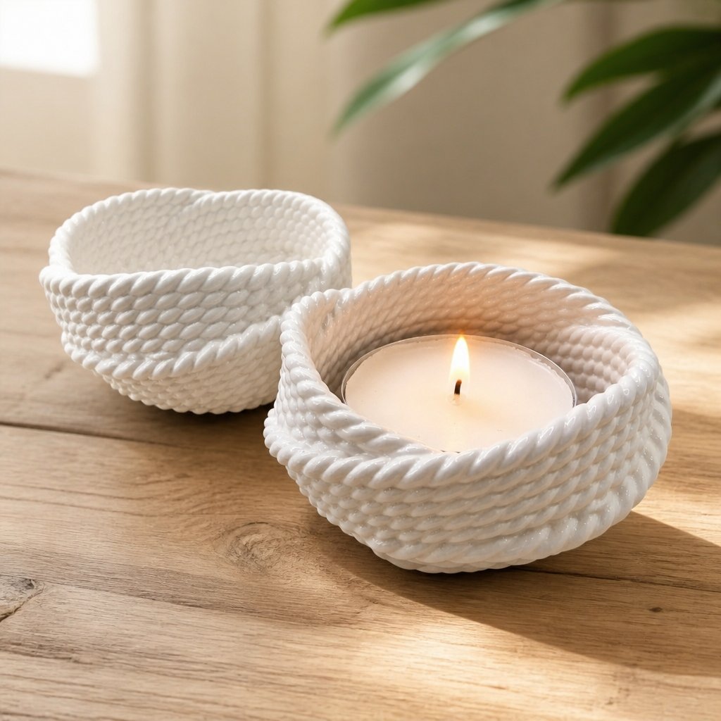 Design Candleholder Yarn – White