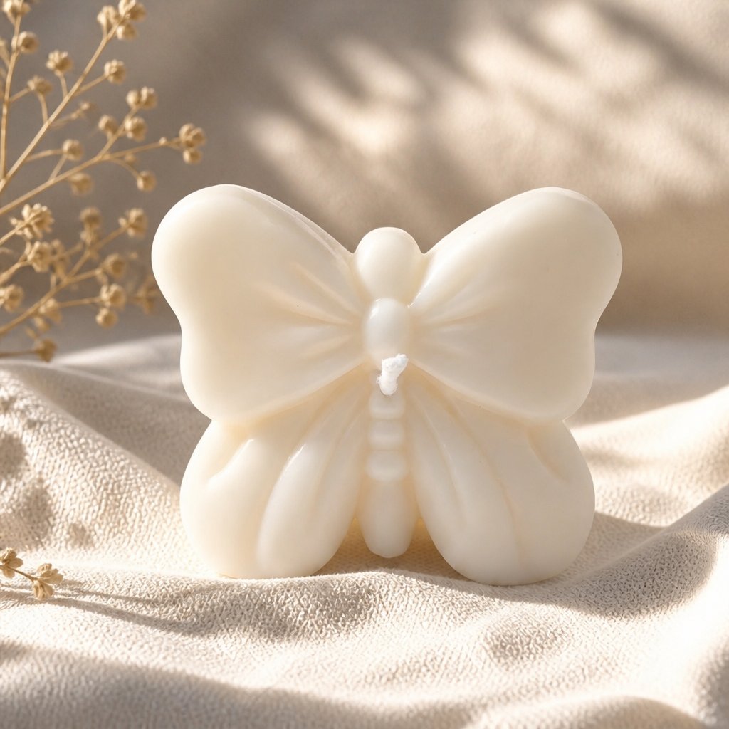 Candle Bow Butterfly - White / Vanilla