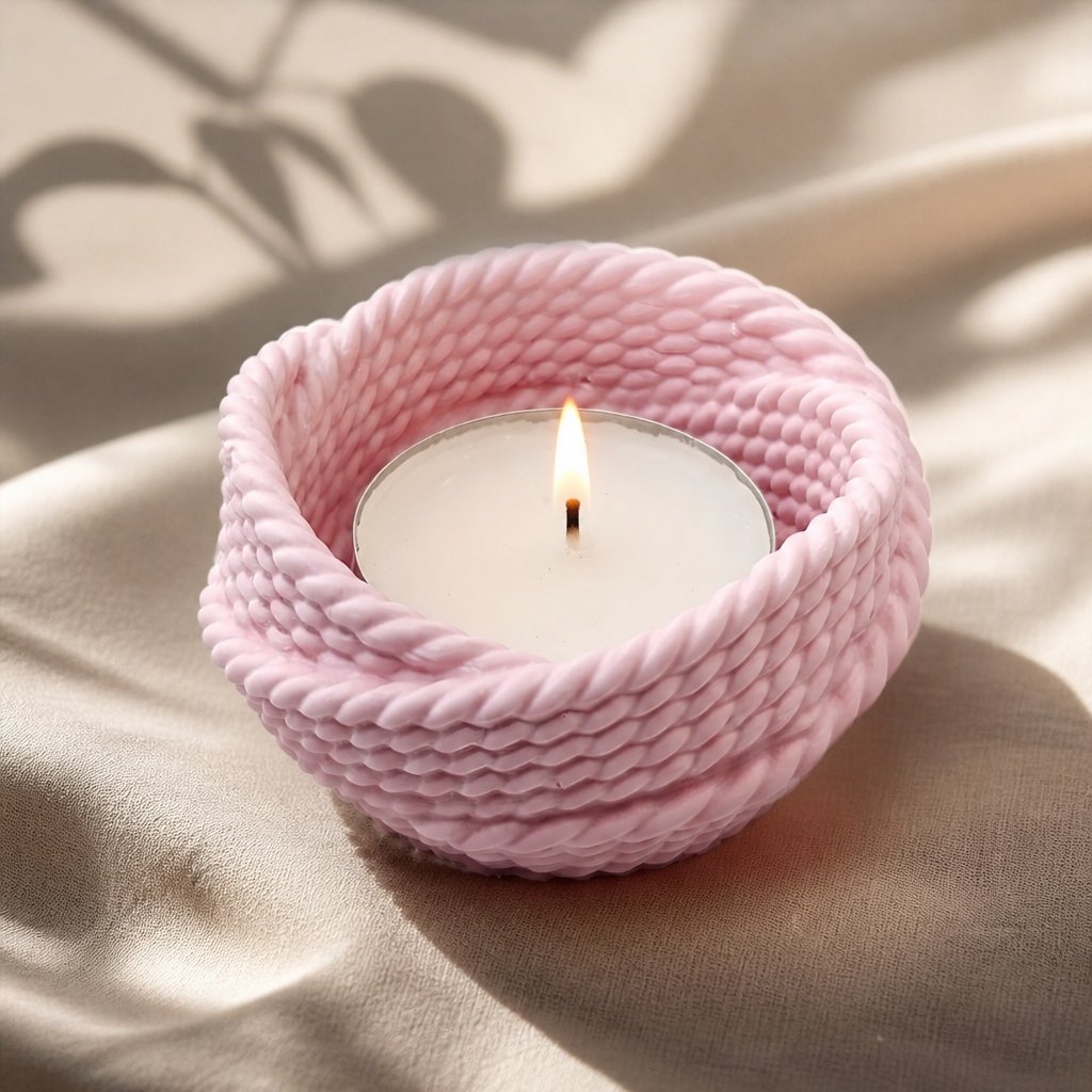 Designer Candle Holder and Bowl Yarn – Pink