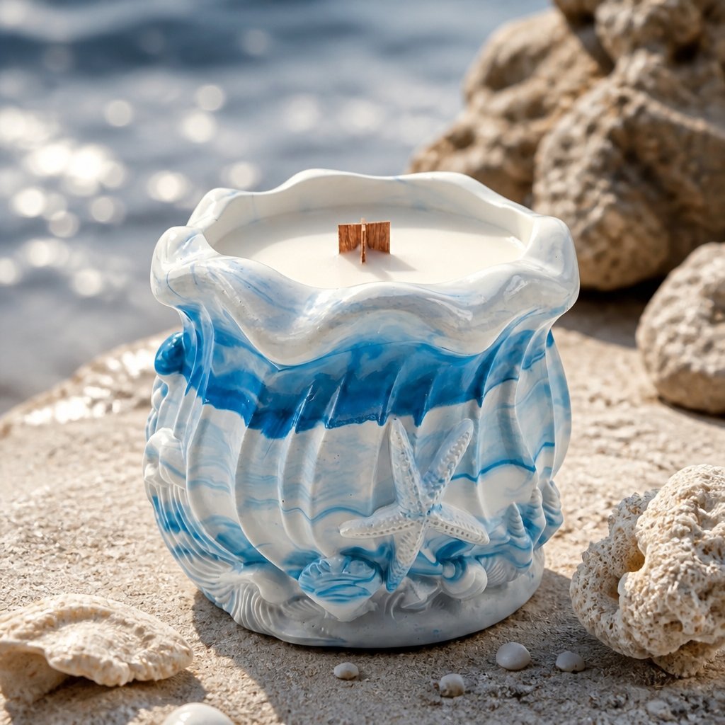 Ocean Candle - White / Blue / Lime, Mango
