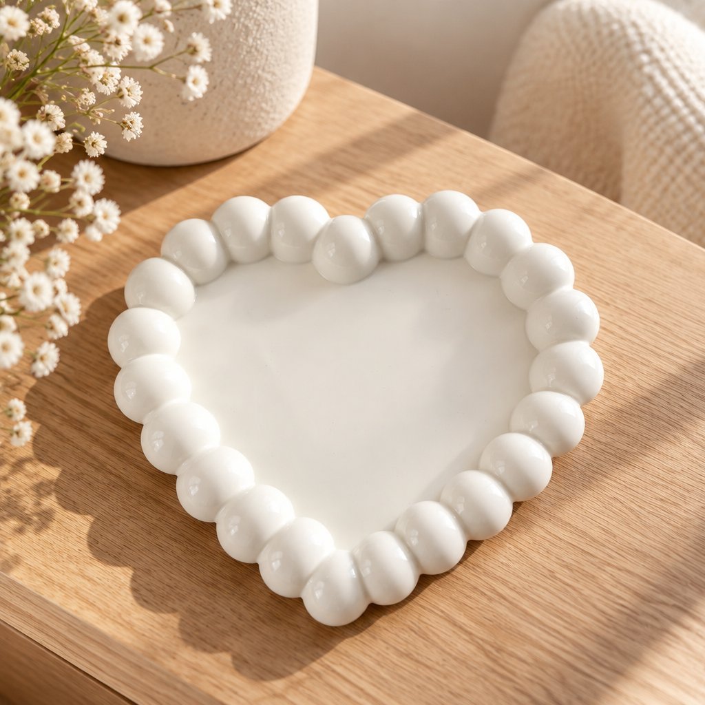 Design tray Pearl Heart - White
